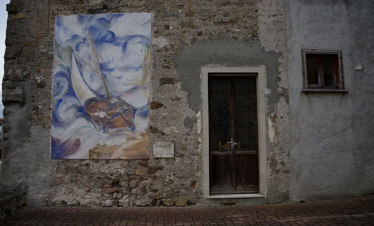Opera n. 11 «Il passaggio dei lanzichenecchi» nel Borgo Affrescato di Parlasco